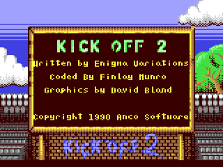 Kick Off 2 title screen for Commodore 64